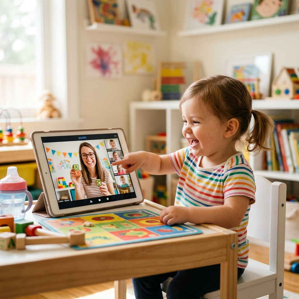 Little Friends Learning (LFL) live Zoom online interactive class in action